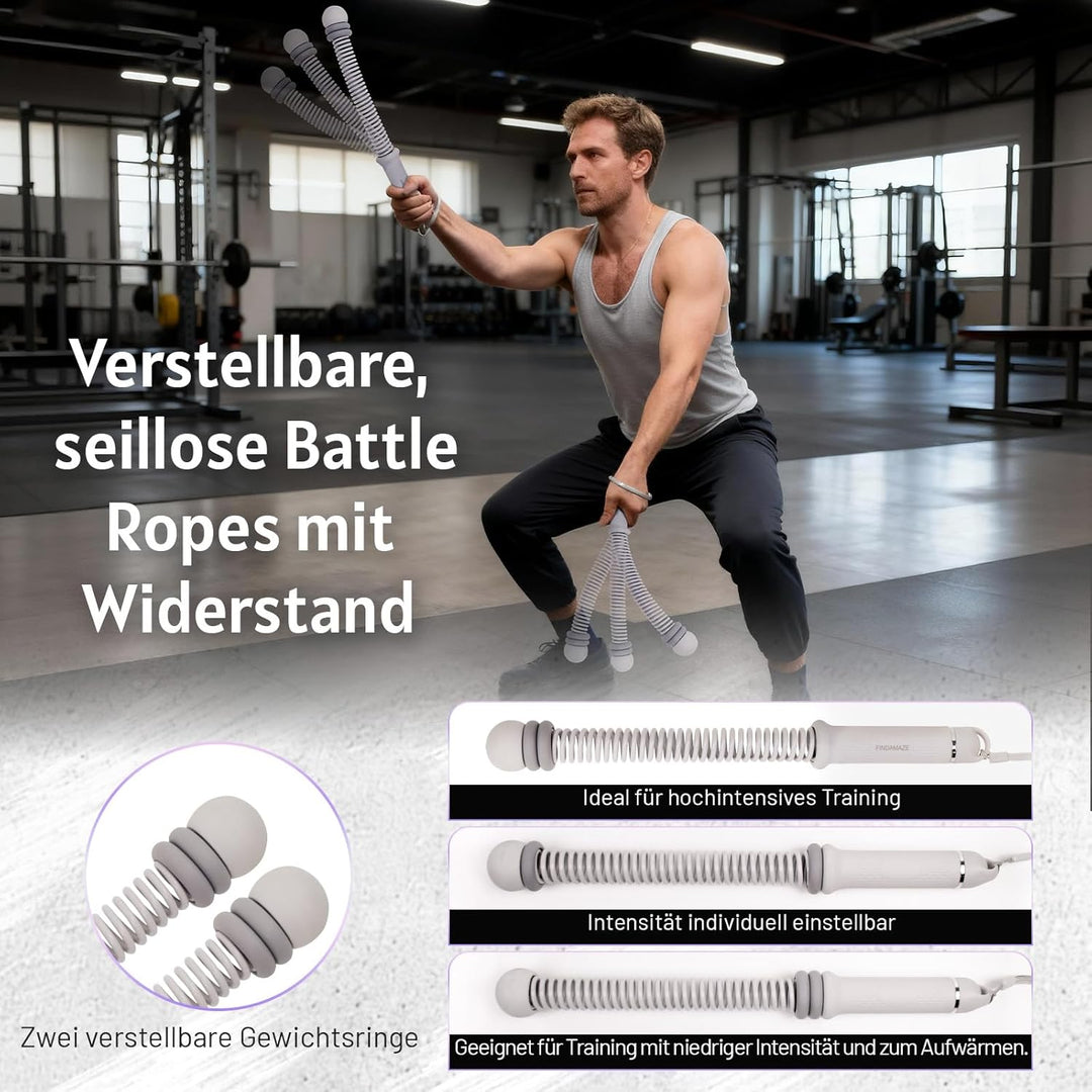 Tragbare Battle Rope Ohne Seil mit verstellbaren Gewichten, leises Home Gym,Ropeless Battle Rope mit