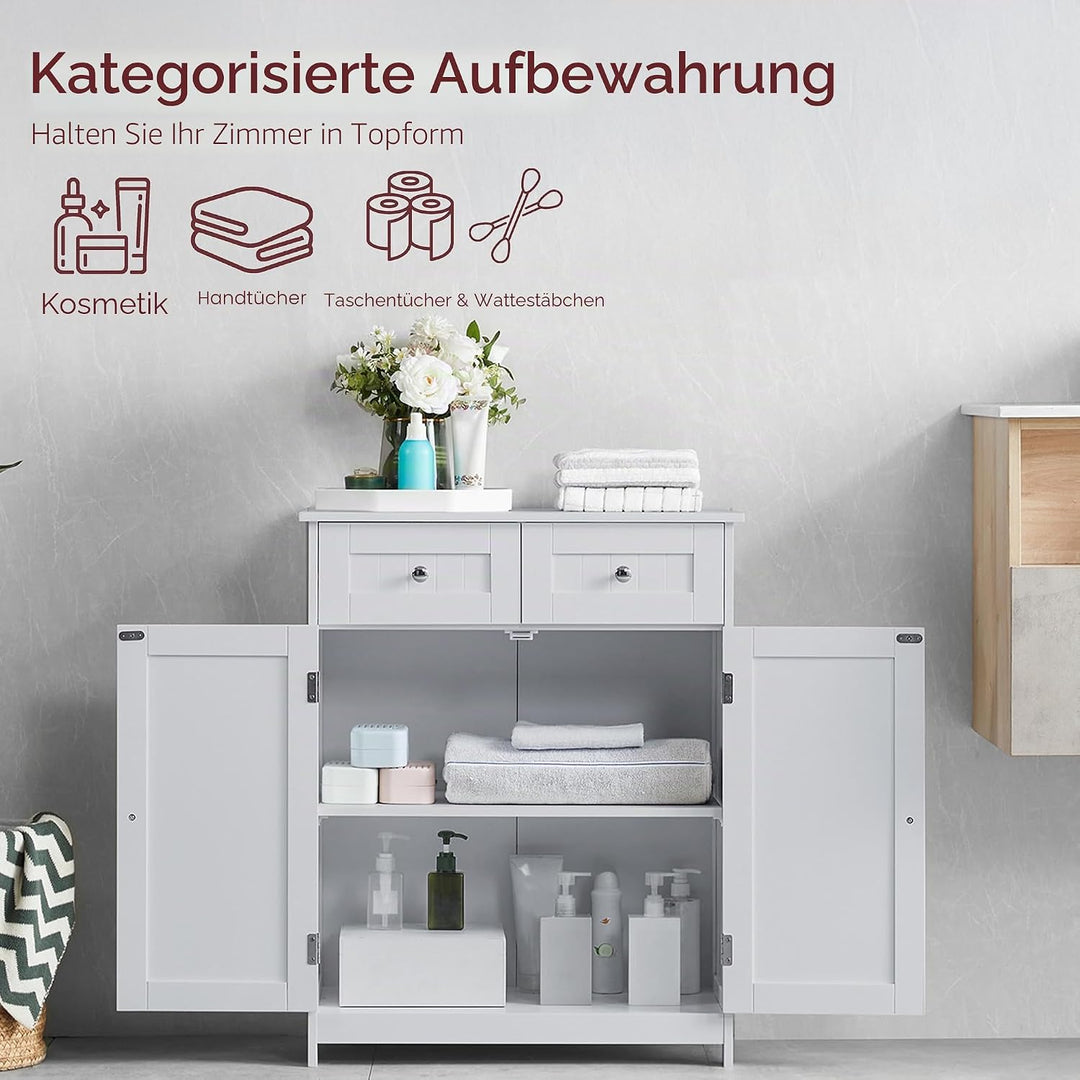 Bath Vida priano 2 Schubladen 2 Türen Badezimmerschrank Schrank Boden Stehend Einheit, weiss Priano