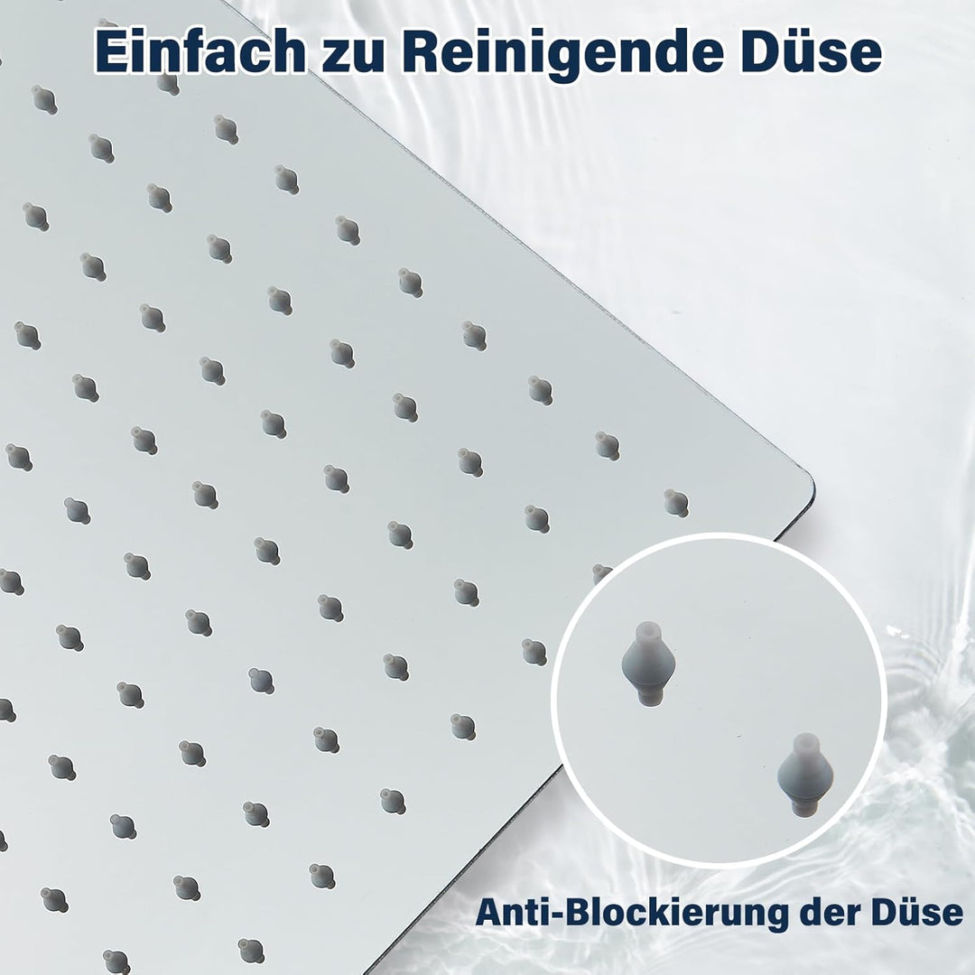 Rozin Regendusche Duschkopf 12 Zoll(30 cm) Quadratischer Ultradünne Edelstahl Hochdruck Kopfbrause R
