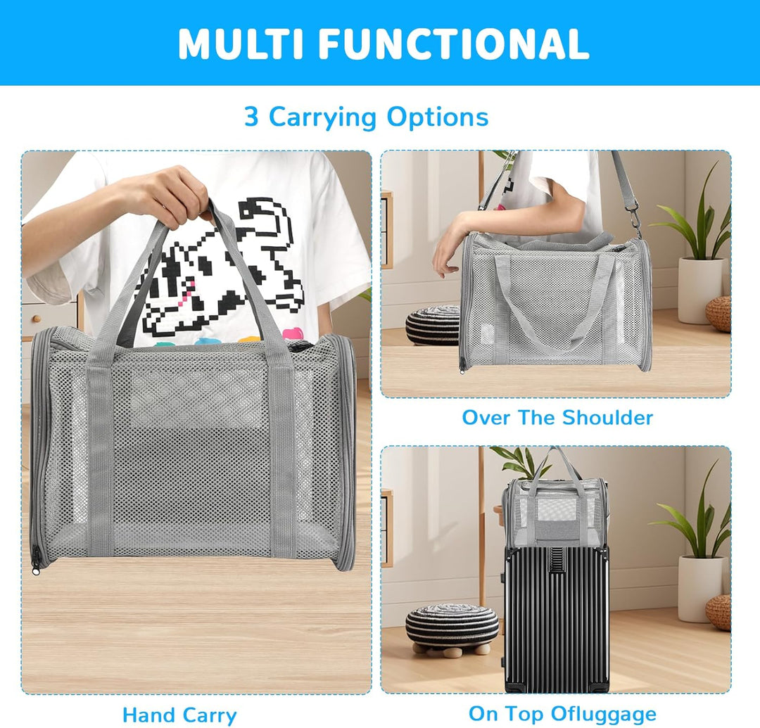 Katzentragetasche, Transporttasche für Katze Hund, Hundetransportbox Hundebox Faltbar, Katzentranspo