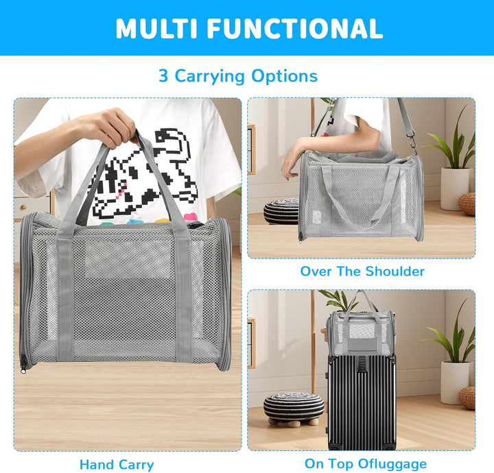 Katzentragetasche, Transporttasche für Katze Hund, Hundetransportbox Hundebox Faltbar, Katzentranspo