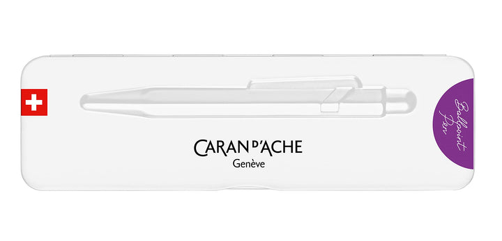 Caran d'Ache Kugelschreiber 849 Colormat-x in der Farbe Violett mit Etui, 0849.605, 1 Stück (1er Pac