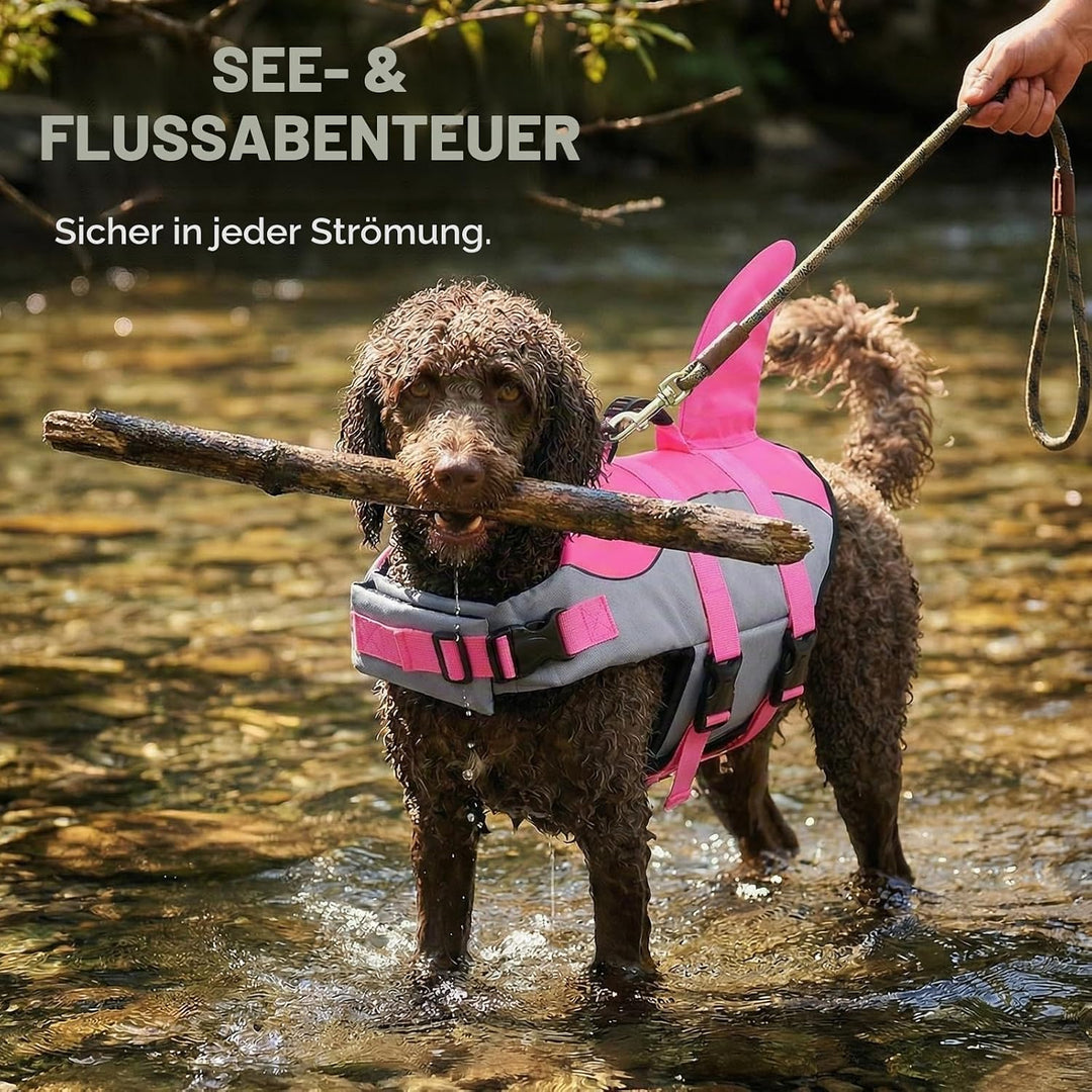 ASENKU Schwimmweste Hund, Hunde Rettungsweste zum Schwimmen, Bootfahren, Hunde Hai Schwimmwesten, Hu