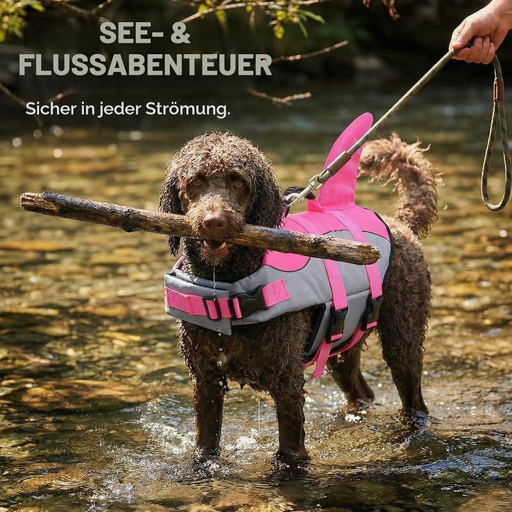 ASENKU Schwimmweste Hund, Hunde Rettungsweste zum Schwimmen, Bootfahren, Hunde Hai Schwimmwesten, Hu