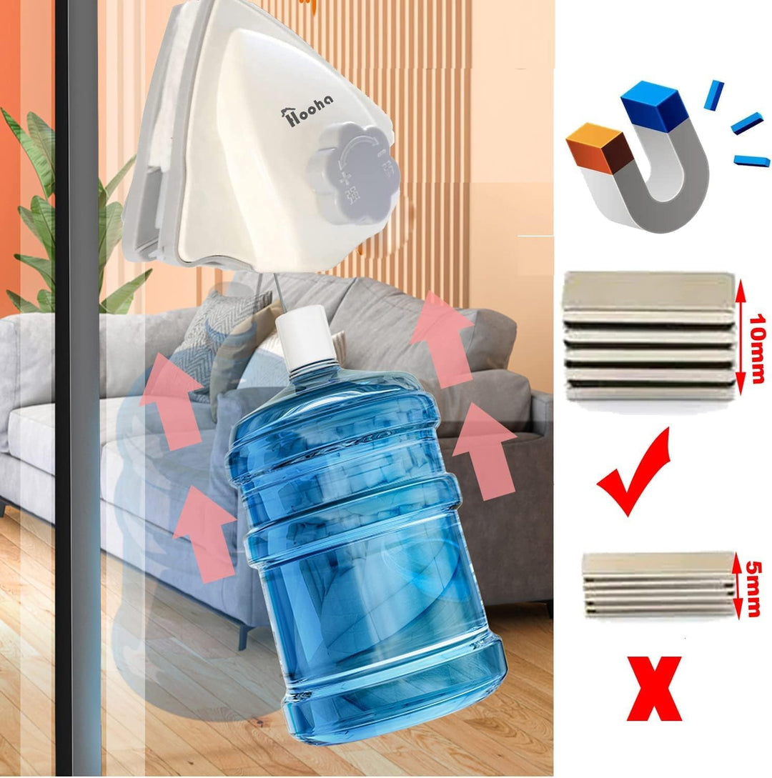 Hooha Fensterputzer Magnetisch Für Einfach Und Doppelt Verglaste Fenster 3-26mm, 5 Gang Einstellbar,