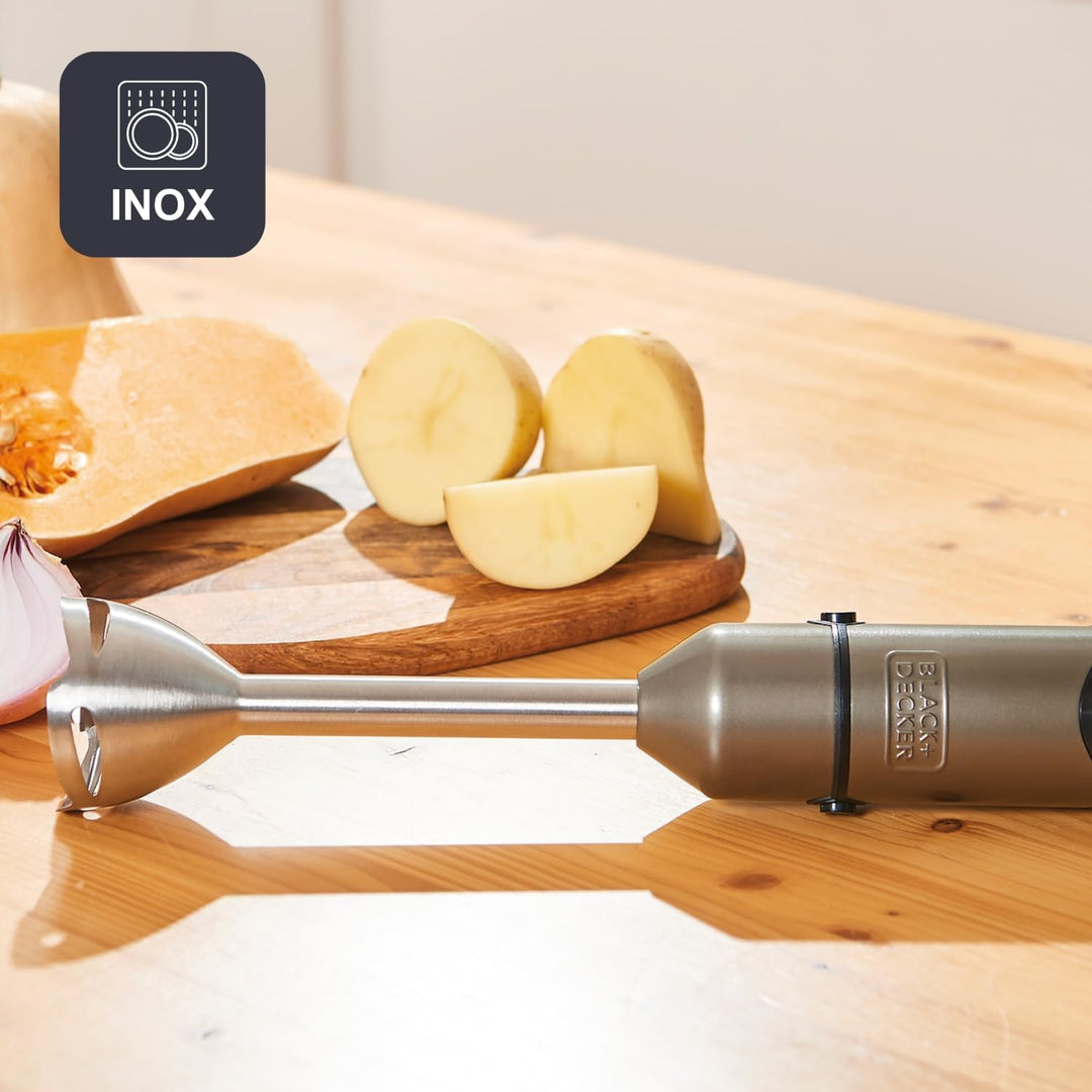 BLACK+DECKER Stabmixer BXHBA1000E - Handmixer - 1000 Watt - 4 Zubehörteile - 20 Modi 1000W 3