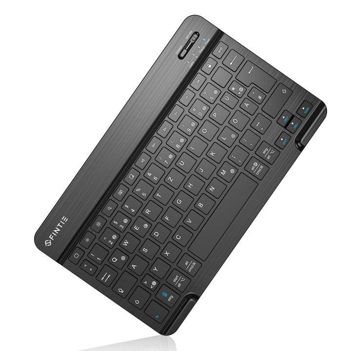 Fintie Ultradünn Bluetooth Tastatur mit deutschem Layout QWERTZ für iPad und iPhone, iPad 2024, iPad