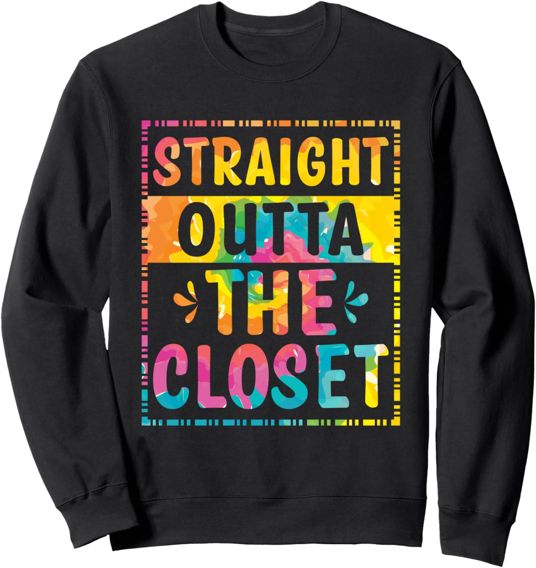 Straight Out The Closet LGBTQ Regenbogenflagge Pride Month Sweatshirt