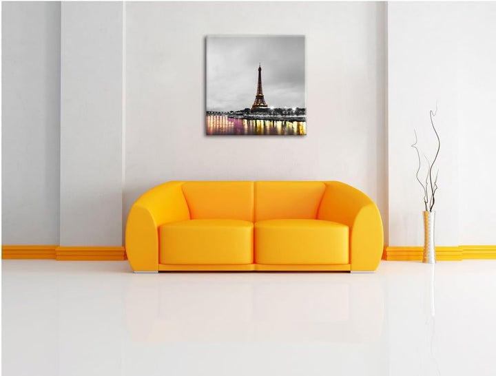 Pixxprint Eifelturm in Paris als Leinwandbild/Grösse: 70x70 cm/Wandbild/Kunstdruck/fertig bespannt,