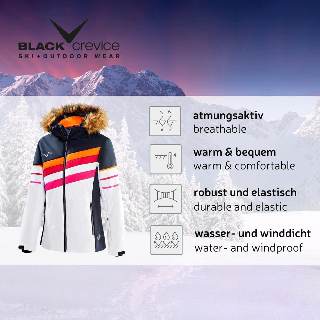 Black Crevice Damen-Skijacke I Damen-Winterjacke in verschiedenen Farben &amp; Grössen I Wind- &amp; wasserd