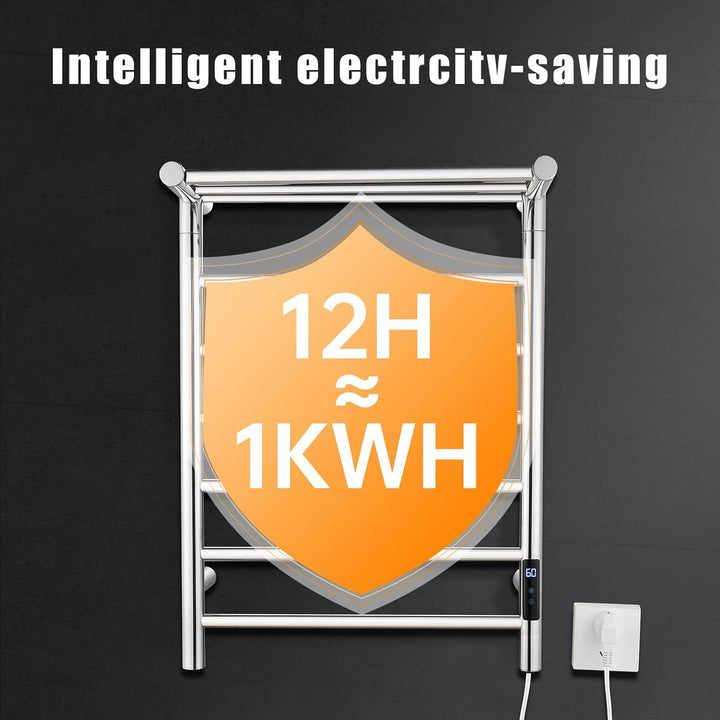 QL Elektrischer Handtuchwärmer mit Timer,Elektrischer Handtuchhalter für die Wand mit Einstellbarer
