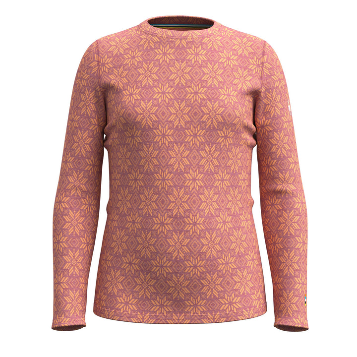 Smartwool Kinder Langarmshirt Crew L Garden Pink Digi Snow, L Garden Pink Digi Snow