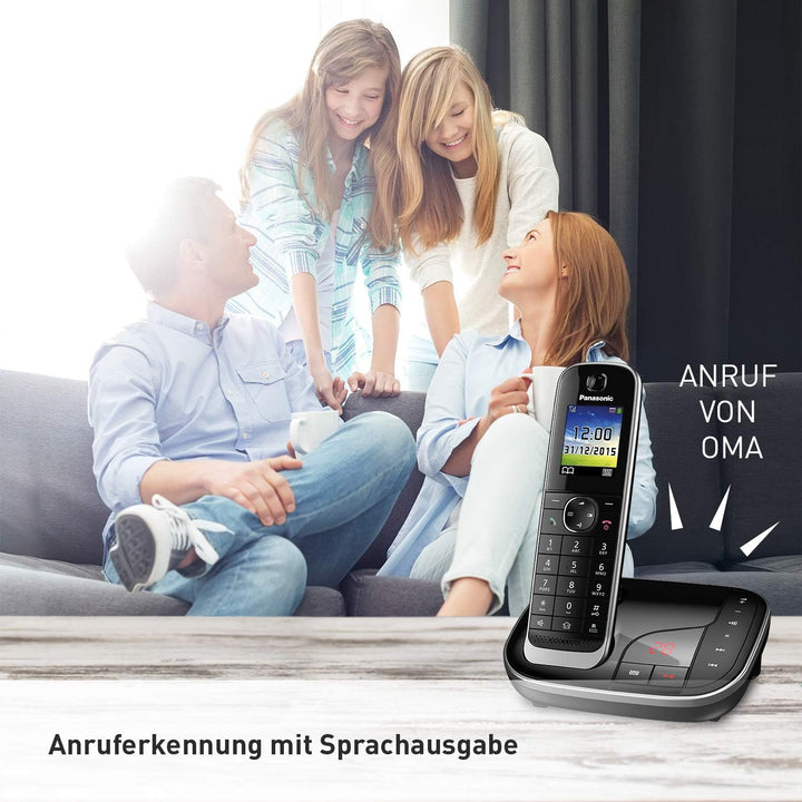 Panasonic KX-TGJ322GB Familien-Telefon mit Anrufbeantworter (schnurloses Telefon DUO, Mobilteil, str