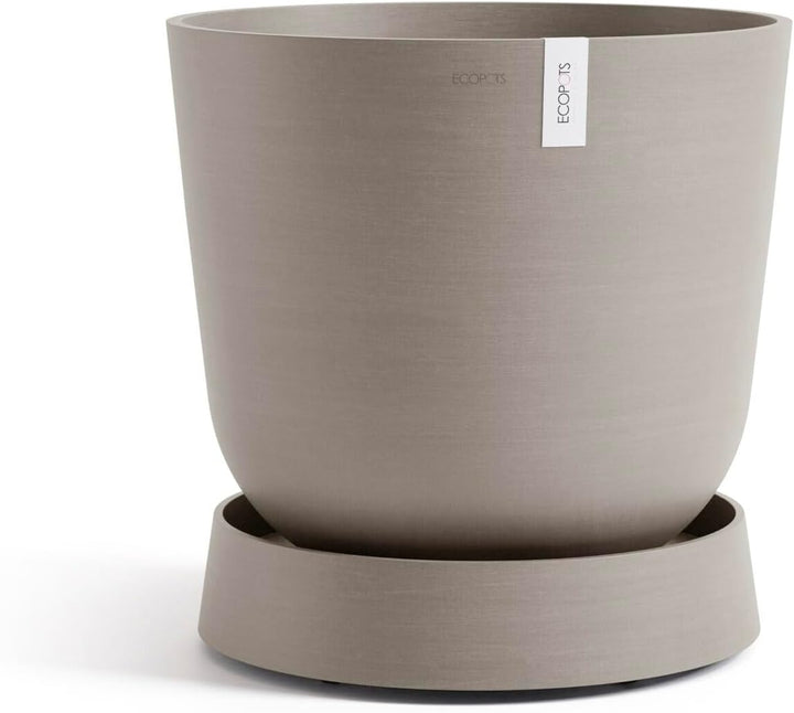 Ecopots Untersetzer rollbar für Blumentopf Oslo 45 braungrau rund - Durchmesser innen 35 cm/aussen 4
