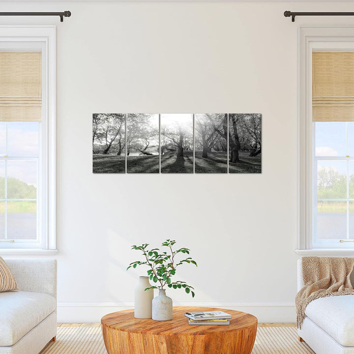 Runa Art Bild Wald Landschaft Wandbilder auf Vlies Leinwand 5 Teilig Wanddekoration Schlafzimmer Woh