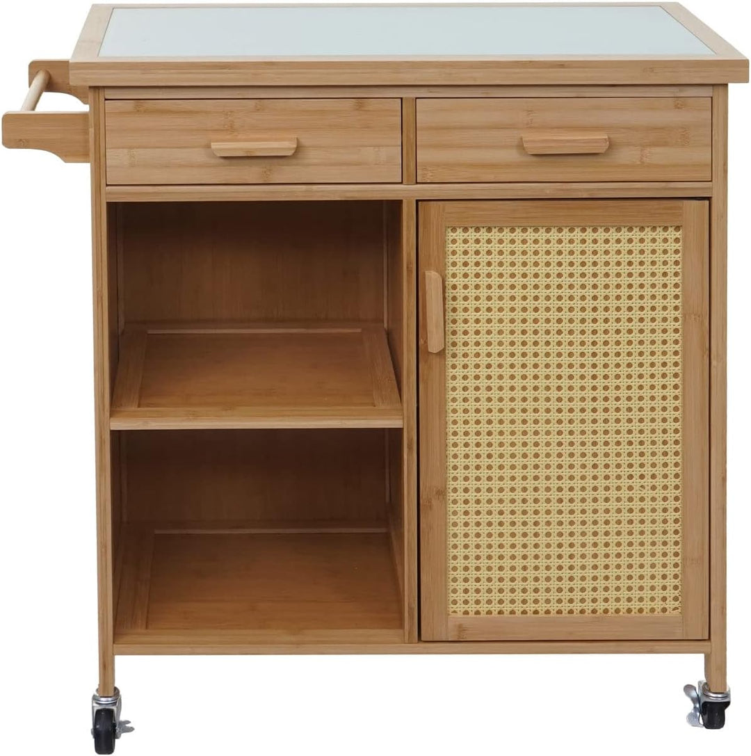 Mendler Servierwagen HWC-K11, Küchenwagen Barwagen Rollwagen, Griff Schublade Arbeitsplatte 85x84x36