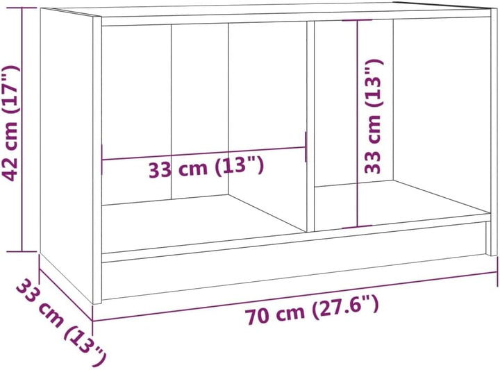 homiuse TV-Schrank TV Lowboard Grau 70x33x42 cm Massivholz Kiefer TV Board Fernsehschrank Fernsehtis