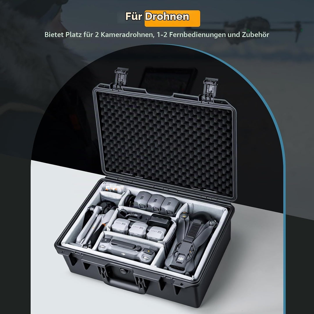 Lykus PVC2 Wasserdicht Koffer Tasche Case mit Gepolsterten Trennwänden für Kameras, Objektive, Klein