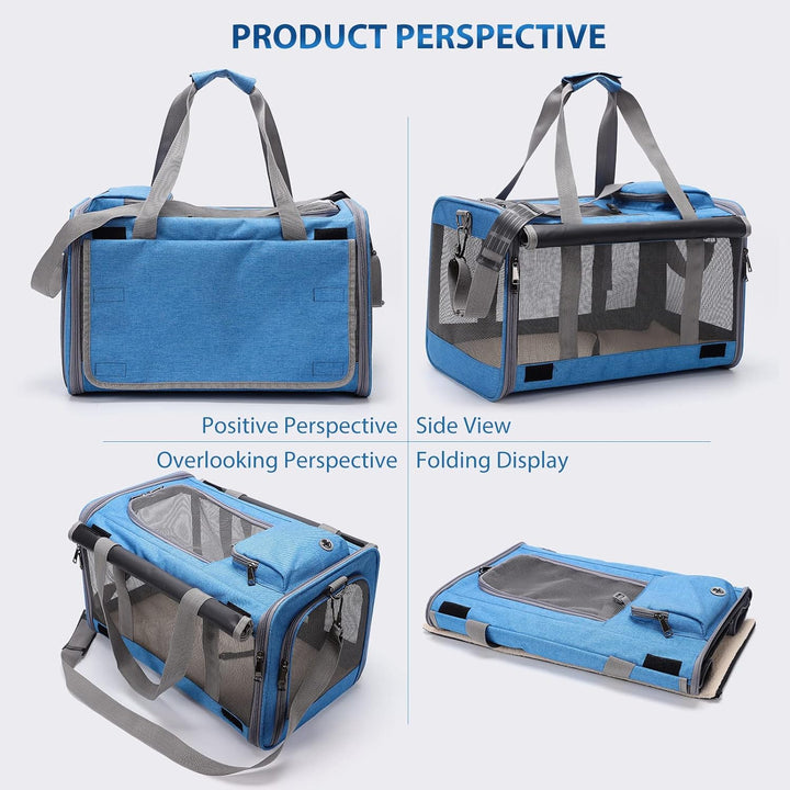 PETCUTE Katzentransportbox für grosse Katzen 20 lbs,Faltbar Hundetransportbox für Kleine Hunde,Tragb