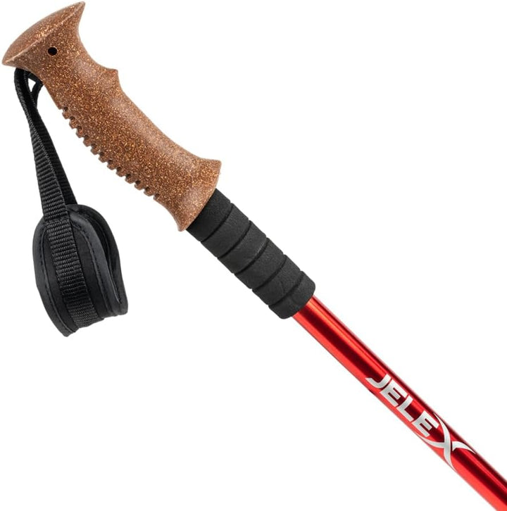 JELEX Nature Teleskop Walking Stöcke für Nordic Walking verstellbar, inkl. diverser Aufsätze für Out