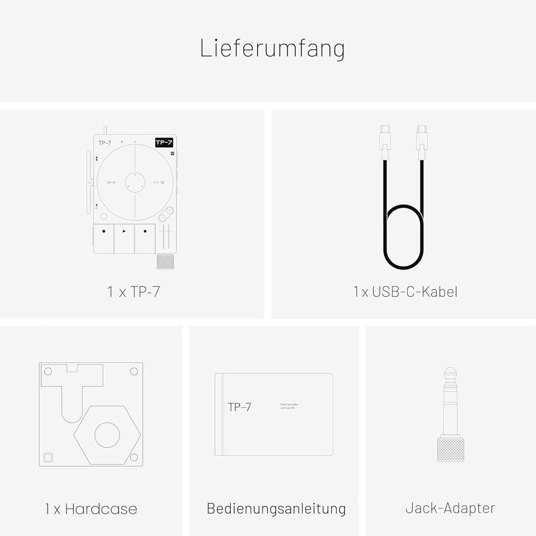 teenage engineering TP–7 tragbares Aufnahmegerät, mit USB-C-Audiointerface, Bluetooth, internes Mikr