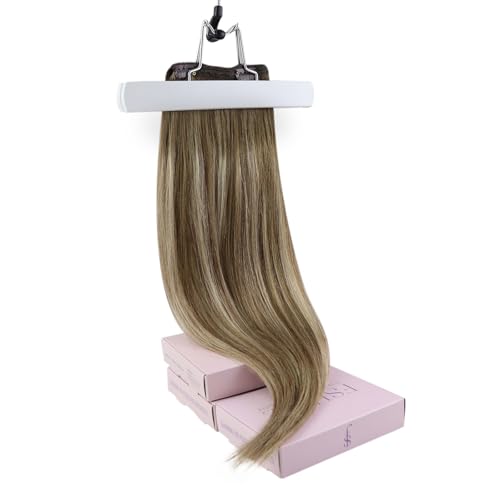 Fshine Invisible Clip in Extensions Echthaar 35cm Haarverlängerung Echthaar Extensions Clip in Balay