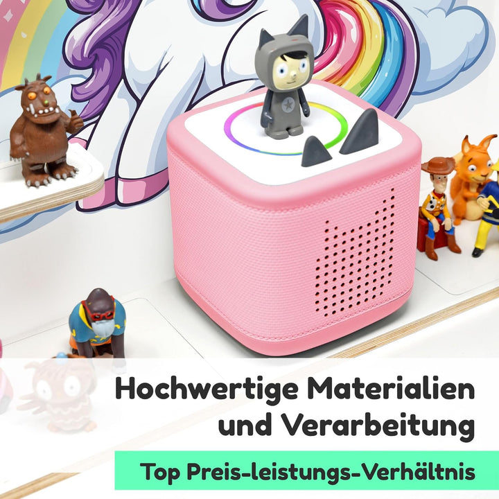 stadtecken Holzregal passend für Toniebox 2 I Geeignet für ca. 50 Tonies I Perfekte Aufbewahrung im