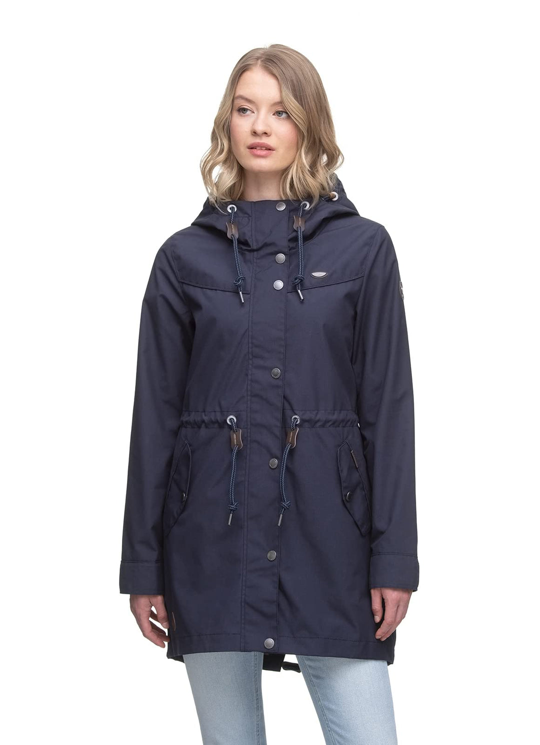 Ragwear CANNY Damen Frauen Parka,Mantel,Übergangsmantel mit Kapuze,Herbstmantel,wasserabweisend, Nav