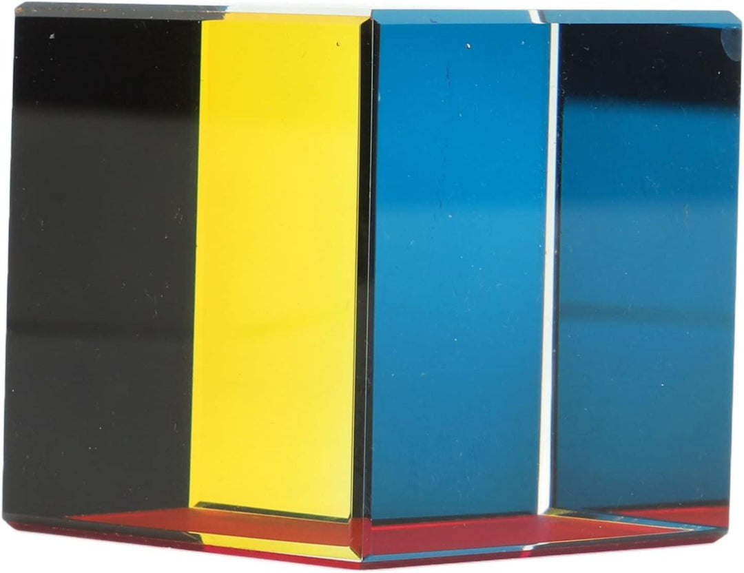 CMY Farbwürfel, Optisches Würfelprisma aus Kristallglas, Mehrfarbiges CMY Würfelspielzeug und Deskto