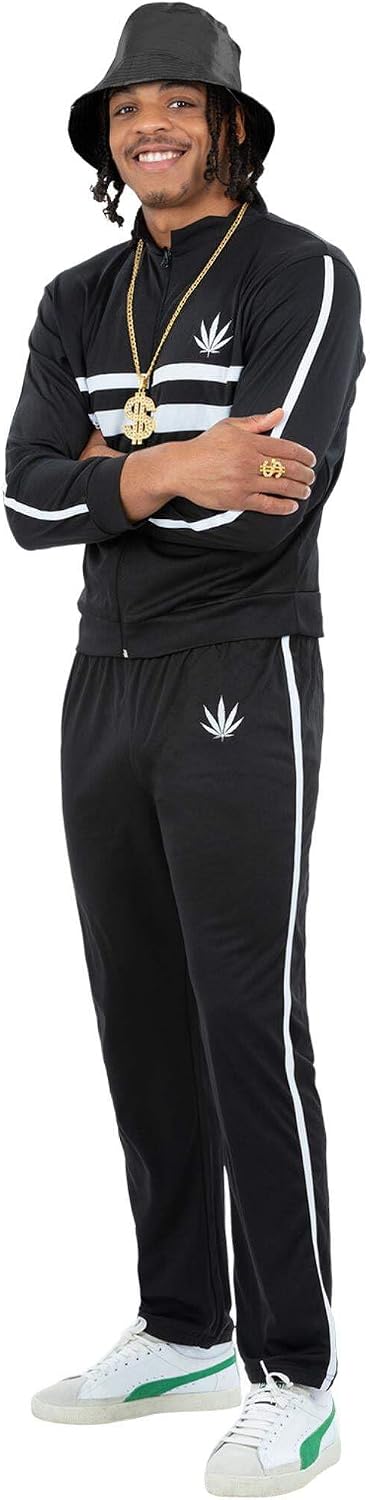Smiffys 90s Running MC Tracksuit Costume Halloween und Karneval Medium (Chest 38-40) Multicoloured,