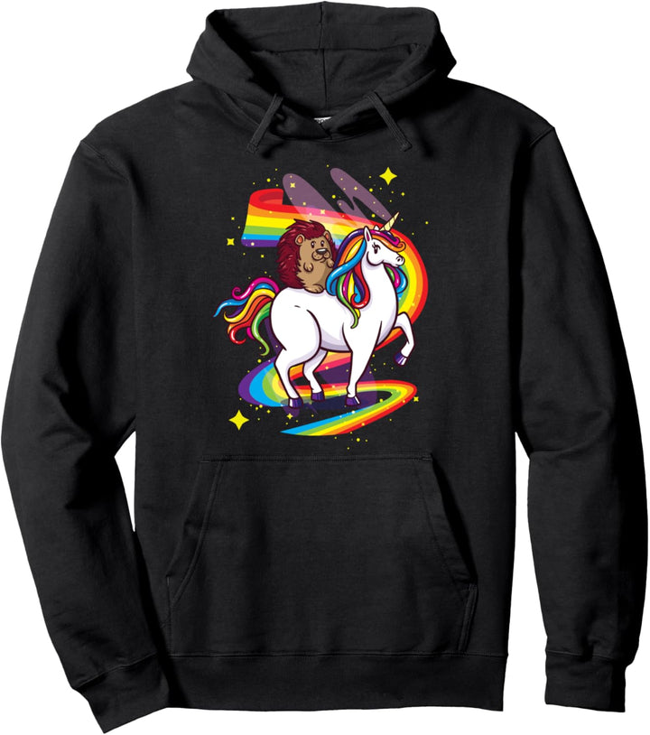Einhorn und Igel magische Regenbogen Geschenk Mädchen Frauen Pullover Hoodie