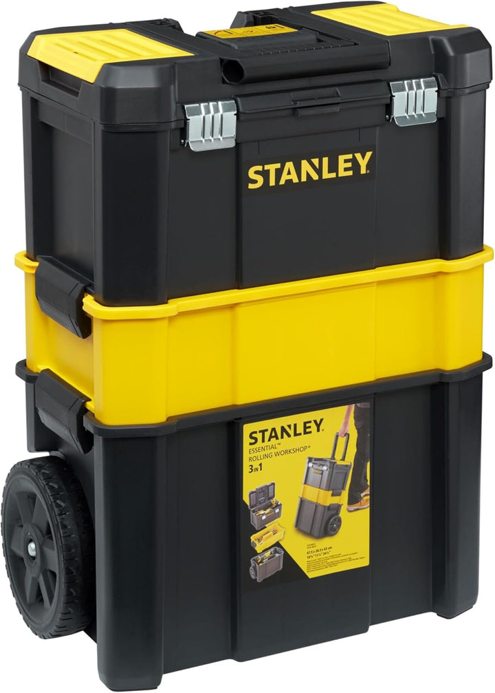 Stanley STST1-80151 Essential Rollende Werkstatt, Belastbarkeit bis zu 20 kg, Metallverschlüsse, Org