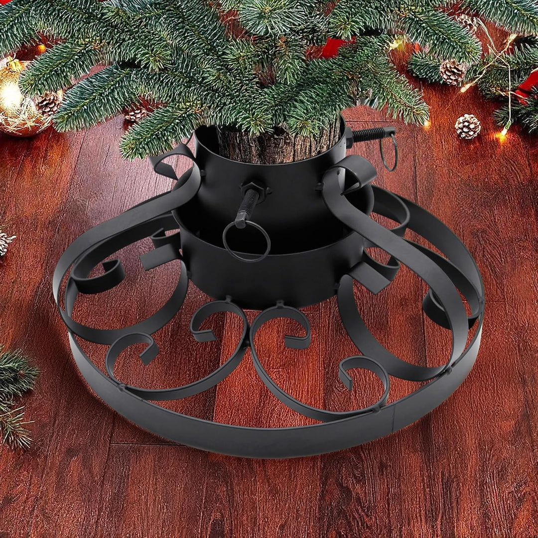Spetebo Metall Weihnachtsbaumständer im antiken Deisgn - 35 cm - Christbaumständer mit Wasserschale