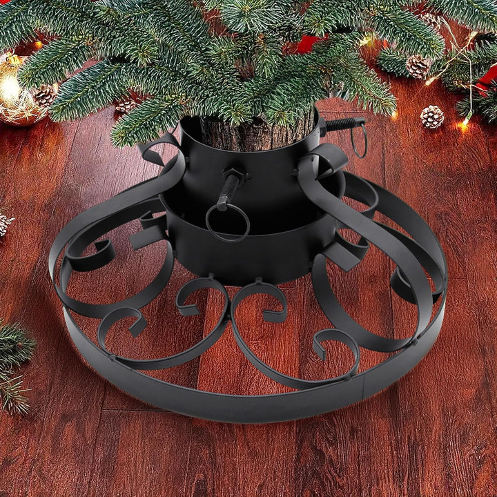Spetebo Metall Weihnachtsbaumständer im antiken Deisgn - 35 cm - Christbaumständer mit Wasserschale