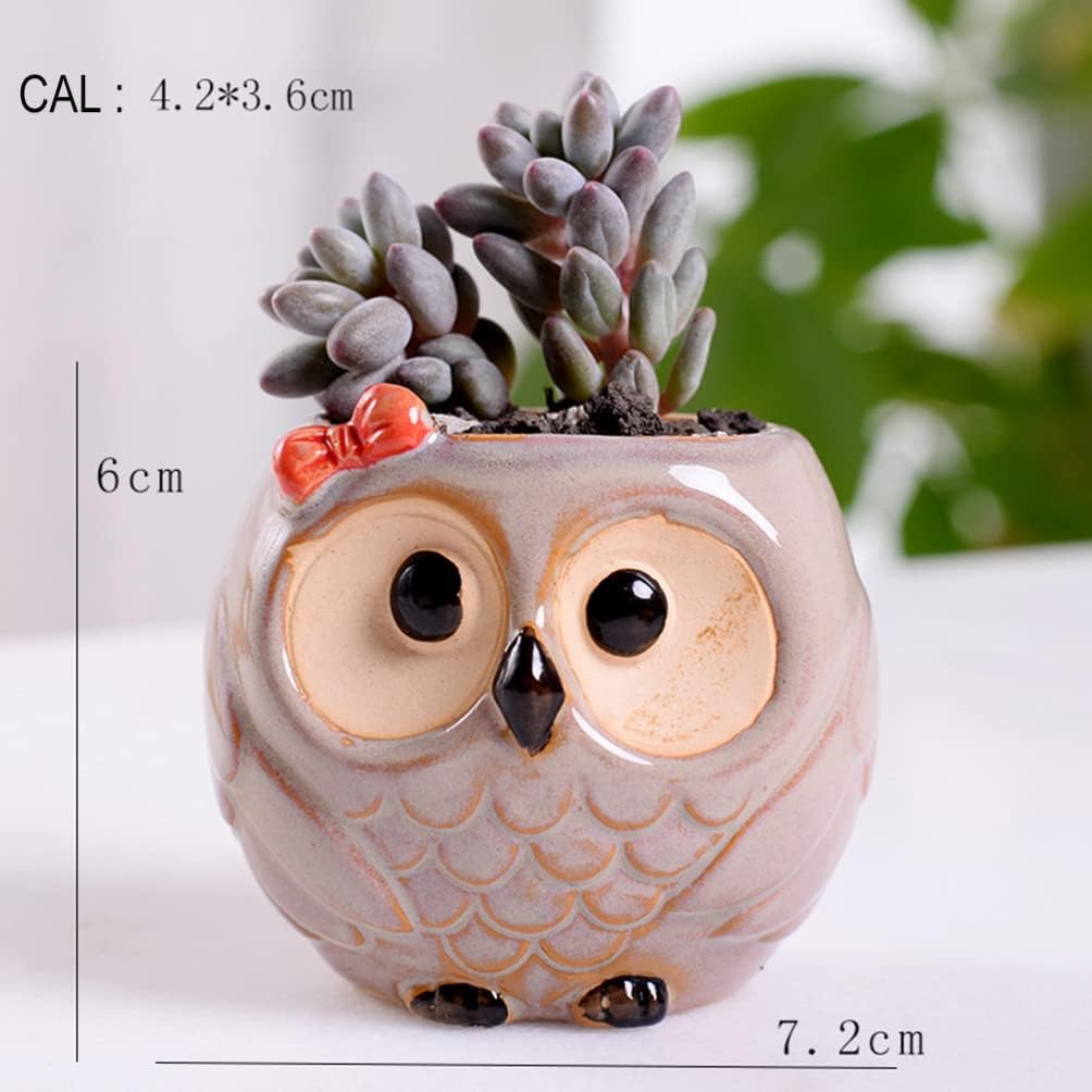Happyyami 6st Kleine Pflanzent? Luftpflanzenbehälter Eule Blumentopf ?enpflanzer T? Gro? Eule Pflanz