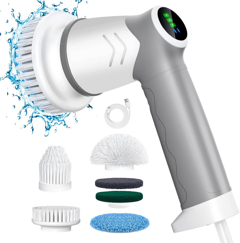 Elektrische Reinigungsbürste,Spin Scrubber für Bad und Fugen,Cleaning Brush für Haushalt mit 6 Bürst