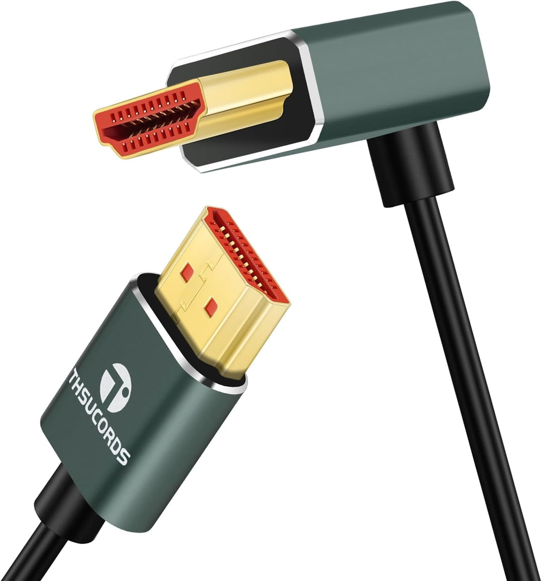 Thsucords Ultradünnes 8K HDMI Winkelstecker 2.1 90 Grad Abwärtswinkelkabel 3M,Flexibles Schlankes Ho