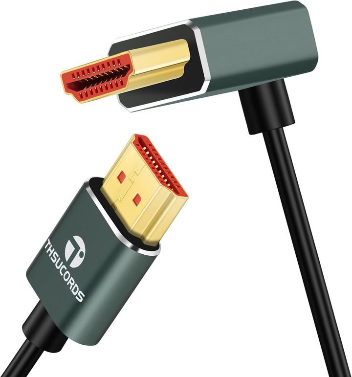 Thsucords Ultradünnes 8K HDMI Winkelstecker 2.1 90 Grad Abwärtswinkelkabel 3M,Flexibles Schlankes Ho