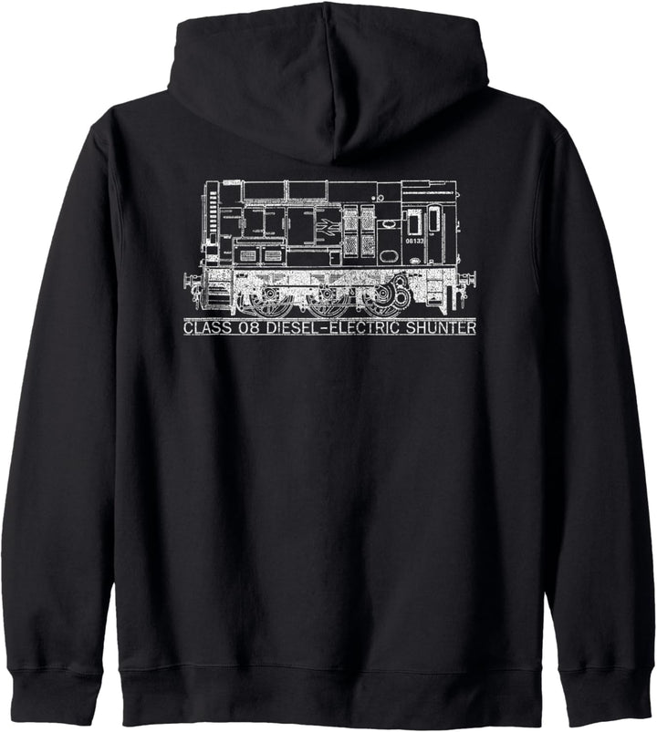 Class 08 British Rail Rangierer Blaupause Kapuzenjacke