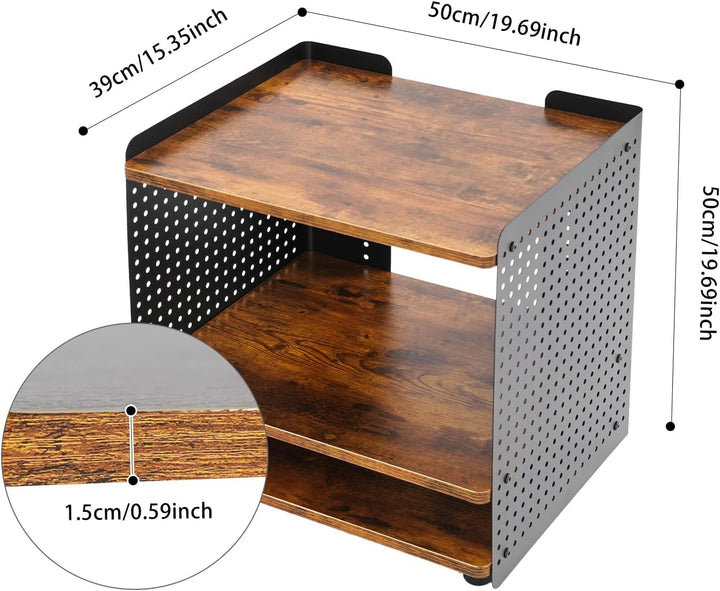Druckerwagen rollbar 50 * 39 * 50cm 3-Ebene Druckertisch Tragkraft 88,18 Pfund Druckerschrank, Eisen