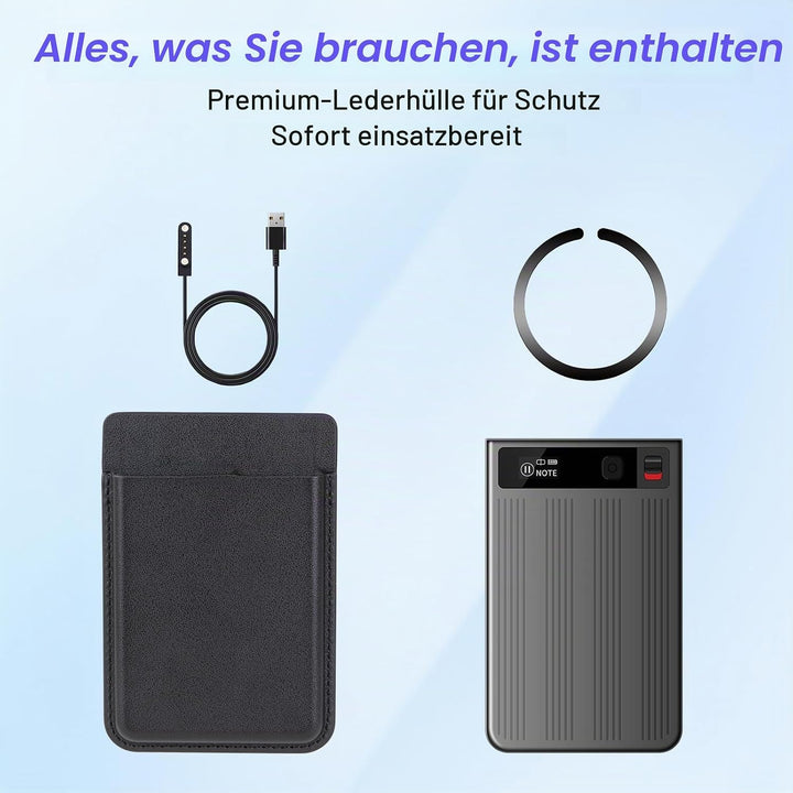Qoosea AI Sprachrecorder 64GB Digitaler Voice Recorder mit ChatGPT-4.0 Transkription &amp; Mind Map, App