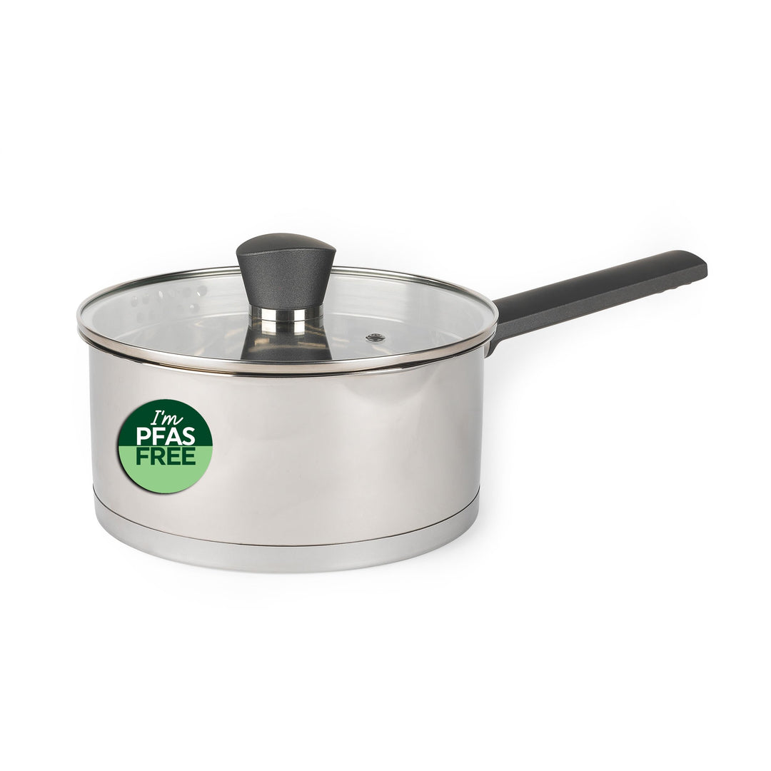 Russell Hobbs RH01164EU Excellence 20cm Stielkasserolle, 2.5L stieltopf mit Glasdeckel, hochglanzpol