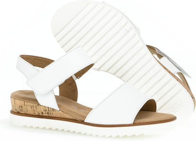 Gabor Damen Riemchensandalen, Frauen Sandalen,Moderate Mehrweite (G) 36 EU Weiss, 36 EU Weiss