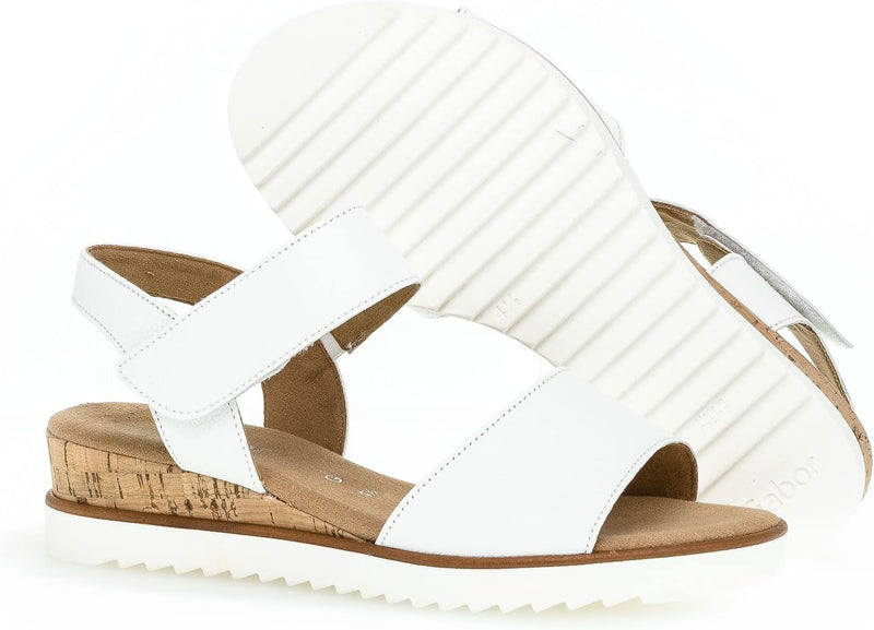 Gabor Damen Riemchensandalen, Frauen Sandalen,Moderate Mehrweite (G) 36 EU Weiss, 36 EU Weiss