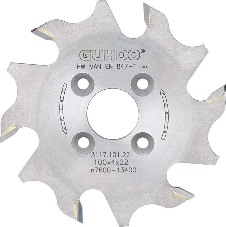 Format 4030289152196 – lamellen-nutfraeser HW 100 x 4.0 x 22 mm Z6 Guhdo
