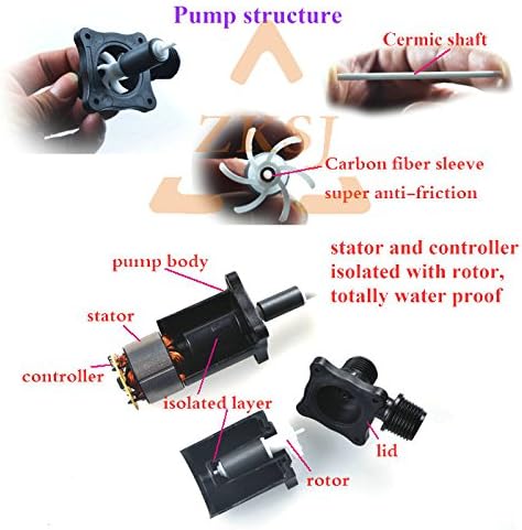 ZKSJ DC40-1250 Tauchpumpe Kreiselpumpe Magnetantrieb bürstenlos CPU-Kühlung DC 12 V 1A 500L/H 5,0 M