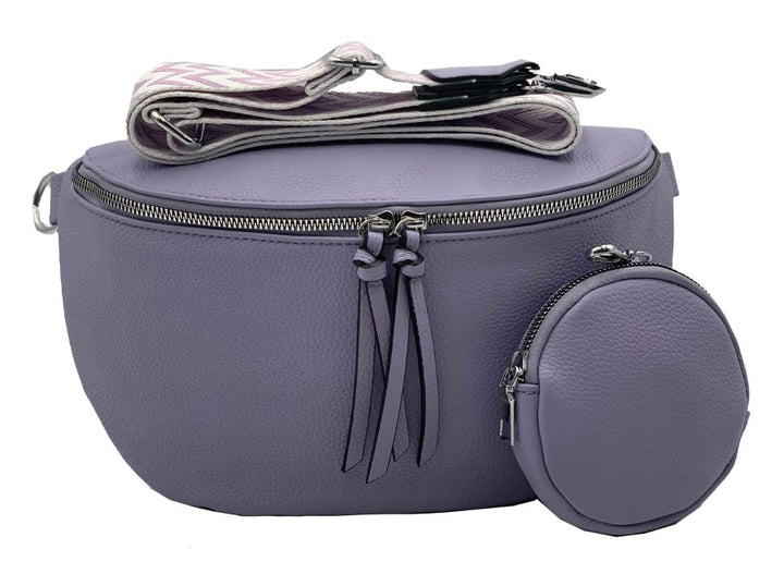 stylx Crossbody Bag Damen Leder Breiter Gurt Handtasche Umhängetasche Moderne Taschen mit breitem Sc