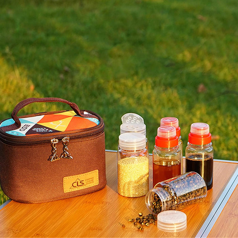 MKNZOME Outdoor Seasoning Gewürzbehälter Portable kleiner Salzstreuer BBQ Gewürzflasche Set Transpar