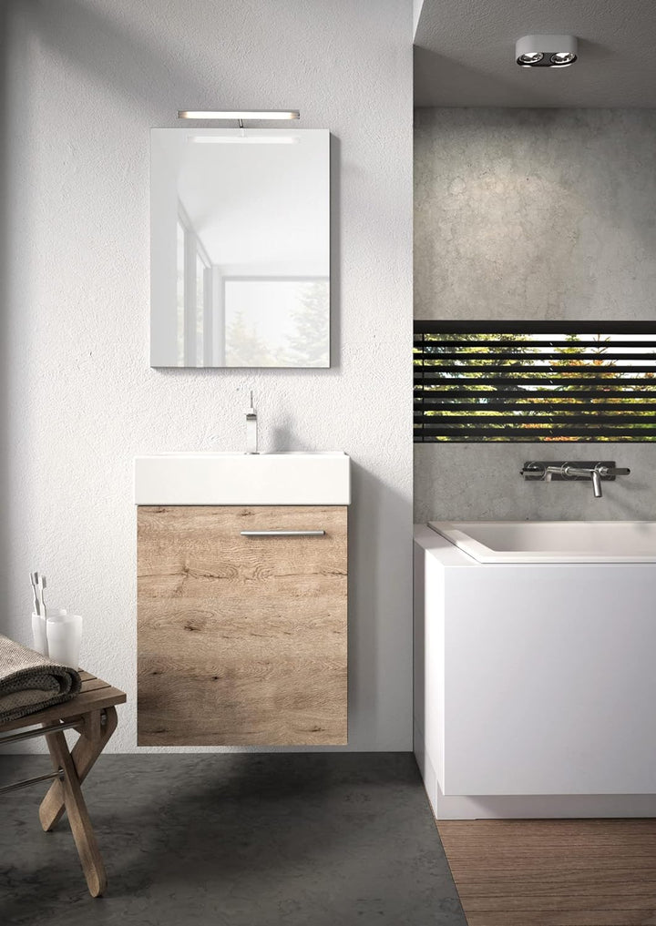 VBChome Badmöbel Set 45 cm Schwarz Matt Waschbecken mit Hängeschrank Badezimmerschrank mit Waschbeck
