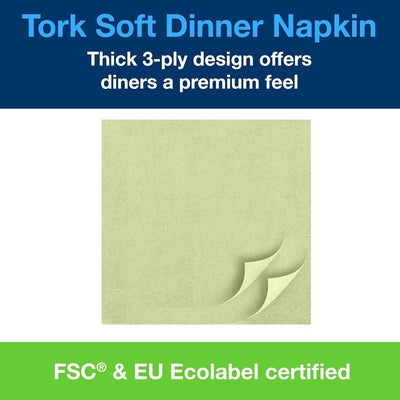 Tork 477910 Soft Dinnerserviette Limone / Papierservietten 3 lagig / Ideale Qualität und Grösse für